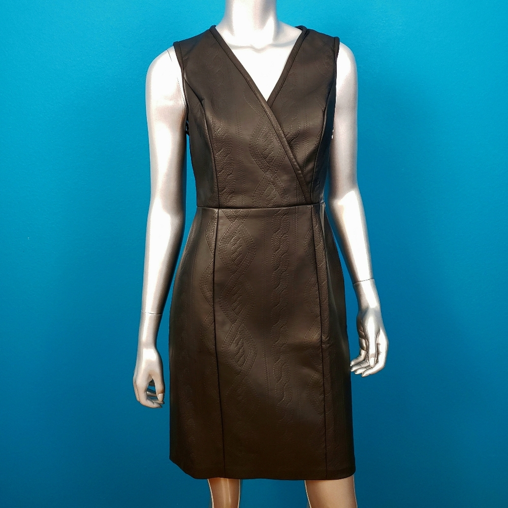 🆕️ ⚫️ ELVI Croc Embossed Faux Leather Mini Dress // (NWT)